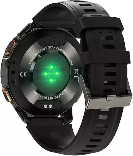 MaxCom FW110 Titan Chronos Titanium Smartwatch με SIM και Παλμογράφο (Μαύρο)