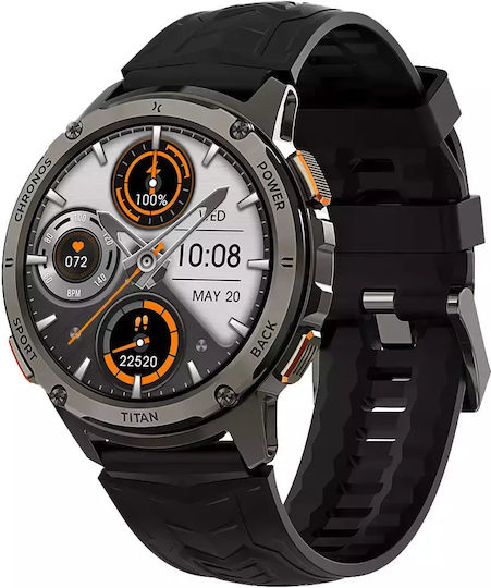 MaxCom FW110 Titan Chronos Titanium Smartwatch με SIM και Παλμογράφο (Μαύρο)