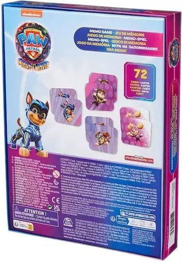 Επιτραπέζιο Παιχνίδι Paw Patrol The Movie: Memogame για 2-4 Παίκτες 3+ Ετών Spin Master