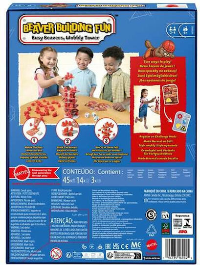Board Game Beaver Building Fun for 2-4 Players 6+ Years Old (EN) Mattel