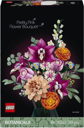 LEGO Botanical Collection Pretty Pink Flower Bouquet για 18+ Ετών 749τμχ