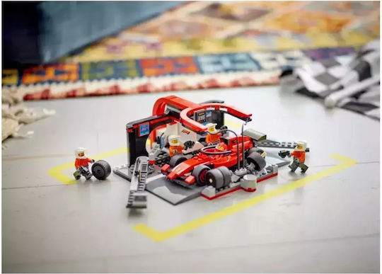 LEGO City F1 Pit Stop & Pit Crew with Ferrari Car for Ages 6+ 322 Pieces