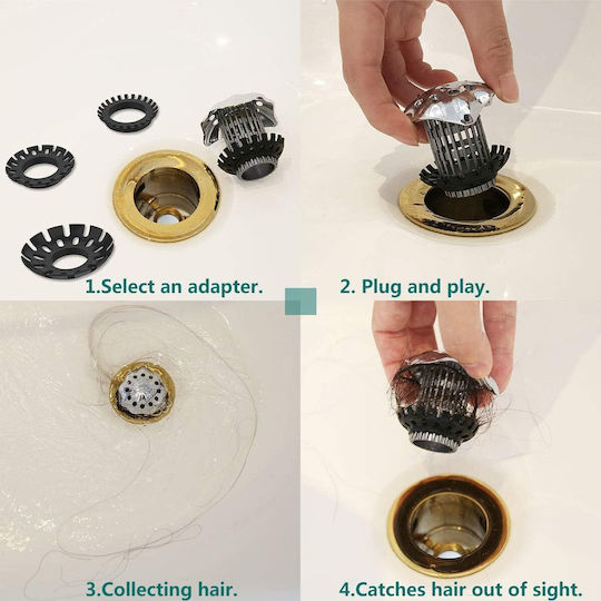 Drain Stopper Hair Trap 4 Sizes – Sink & Shower