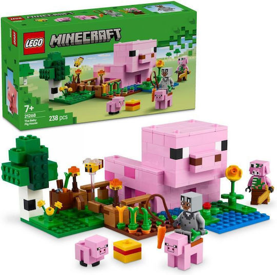 LEGO Minecraft The Baby Pig House Pentru 7+ Ani 238 Bucăți
