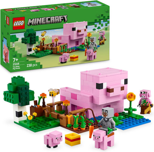 LEGO Minecraft The Baby Pig House Pentru 7+ Ani 238 Bucăți