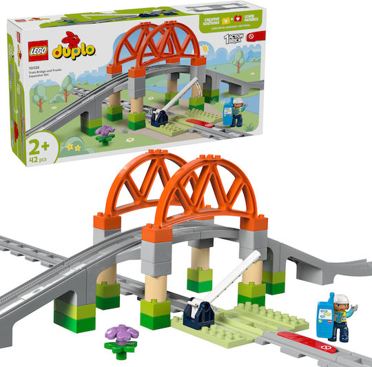 LEGO Duplo Train Bridge and Tracks Expansion Set for Ages 2 Plus 42 Pieces