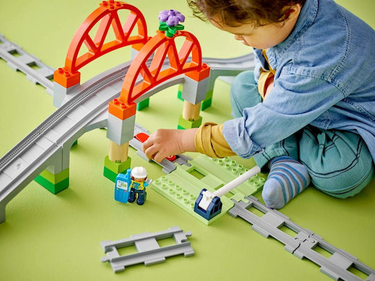 LEGO Duplo Train Bridge and Tracks Expansion Set for Ages 2 Plus 42 Pieces