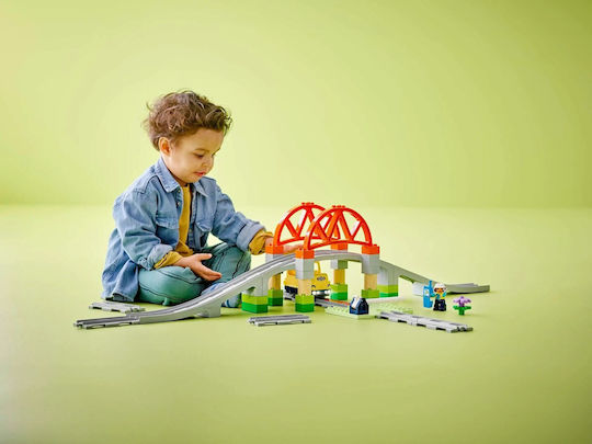 LEGO Duplo Train Bridge and Tracks Expansion Set for Ages 2 Plus 42 Pieces