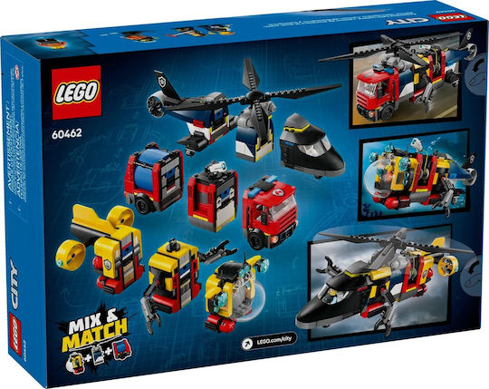LEGO Lego-Stadt Hubschrauber Feuerwehrauto und U-Boot für 7+ Jahre 874 Stück