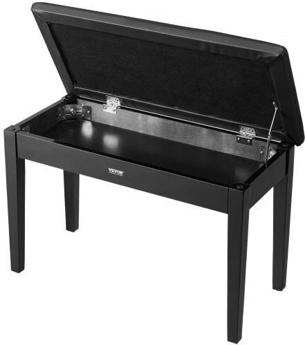 Vevor Double Piano Bench Keyboard Storage Padded Seat Wooden Vanity Library Stool