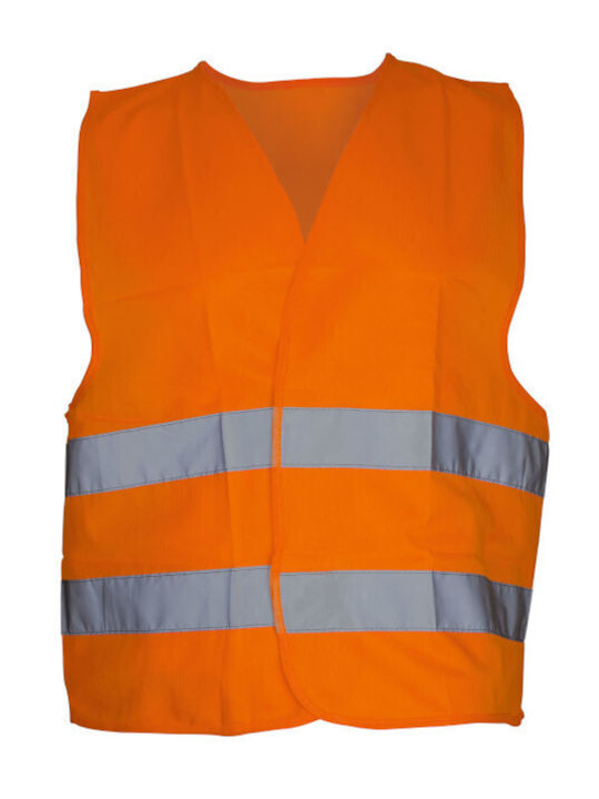 Kapriol Gilet HV Ανδρικό Γιλέκο Εργασίας με Ανακλαστικές Ταινίες Πορτοκαλί