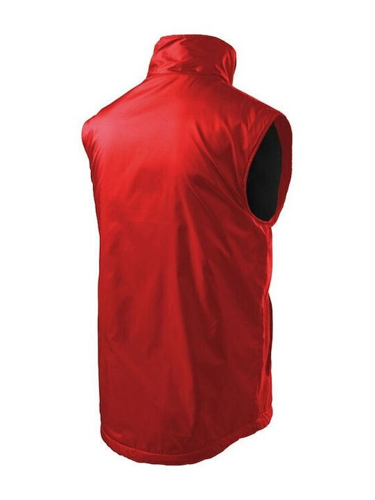Rimeck Ανδρικό Γιλέκο Εργασίας με Επένδυση Fleece Κόκκινο