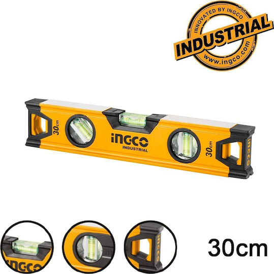 Ingco HSL08030 Αλφάδι Αλουμινίου 30εκ. με 3 Μάτια