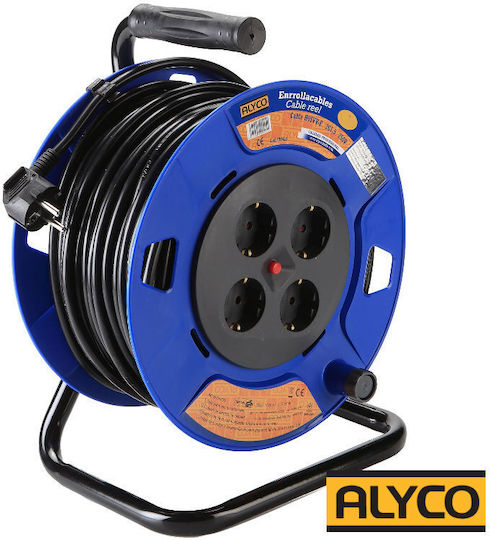 Alyco Extension Reel Cord 3 x 1.5mm²/25m Blue