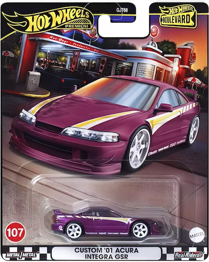 Hot Wheels Premium Car Premium Boulevard Custom 01 Acura Integra GSR Vehicle 1:64 For 3+ Years