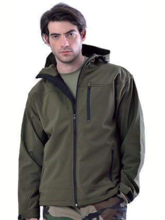 Ergo Work Jacket Softshell Cold with Hood Khaki