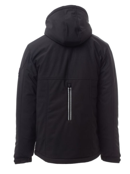 Payper Wise Pad Μπουφάν Εργασίας Ανακλαστικό Softshell με Αποσπώμενη Κουκούλα Μαύρο-navy