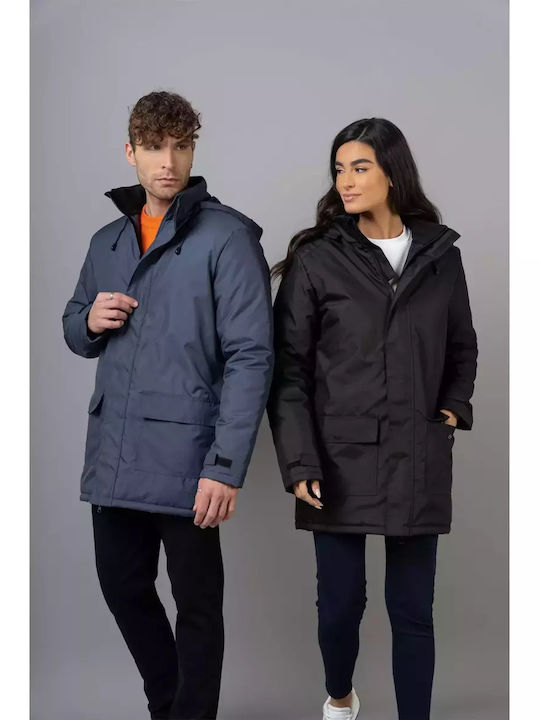 About Basics Work Jacket with Fleece Lining and with Hood Black