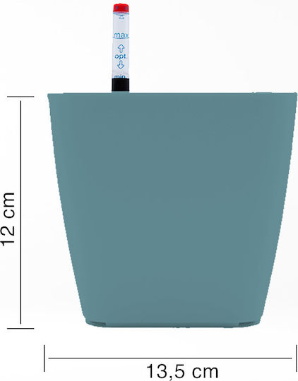 Uncle George Self-watering Pot Plastic Blue 13.5x13.5x12cm.