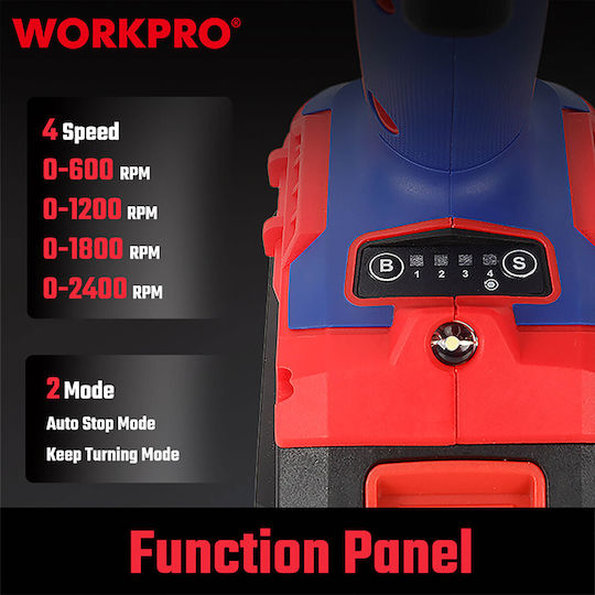 WorkPro WP390100 Παλμικό Κατσαβίδι Μπαταρίας Solo Brushless 20V