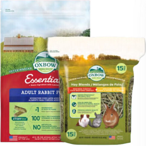 Oxbow Adult Rabbit Complete Food 2.25kg Gift Oxbow Hay Blends Grass 425g