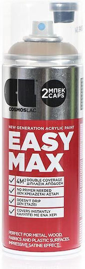 Cosmos Lac Σπρέι Αστάρι Easy Max Ακρυλικό Υψηλής Θερμοκρασίας με Σατινέ Εφέ Λευκό 400ml