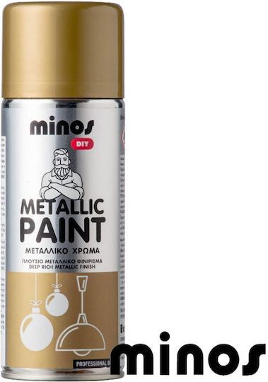 Minos Spray Σπρέι Βαφής Metallic Paint με Μεταλλικό Εφέ Χρυσό RAL 900 400ml