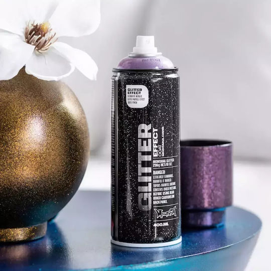 Montana Cans Spray Paint with Glitter Effect Dusty Gold 400ml