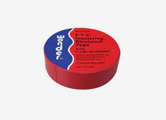 Eurolamp Insulation Tape 19mm x 20m Red