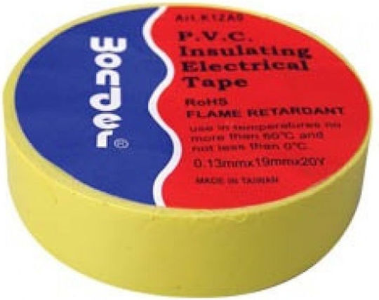 Wonder Insulation Tape 19mm x 20m Yellow