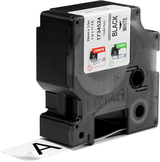 Dymo Label Maker Tape 3.5m x 24mm in Black Colour Compatible with Dymo Rhino/IND