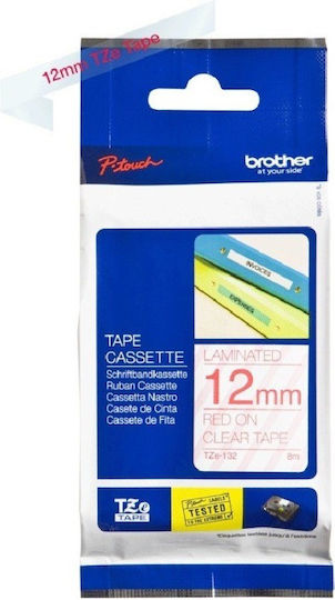 Brother P-touch Ταινία Ετικετογράφου σε Κόκκινο Χρώμα Συμβατή με Brother TZe/TZ
