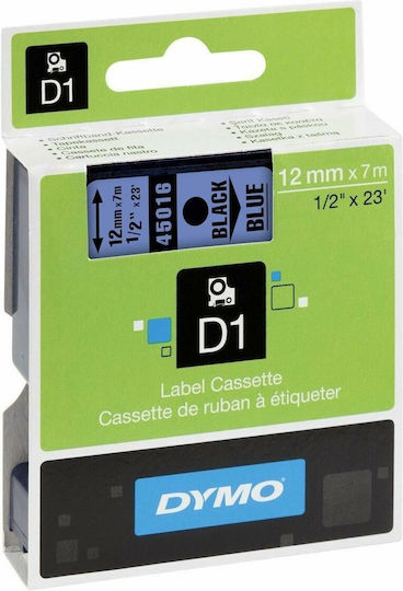 Dymo D1 45016 Label Maker Tape 7m x 12mm In Black Colour Compatible With Dymo D1 Dymo Rhino/IND