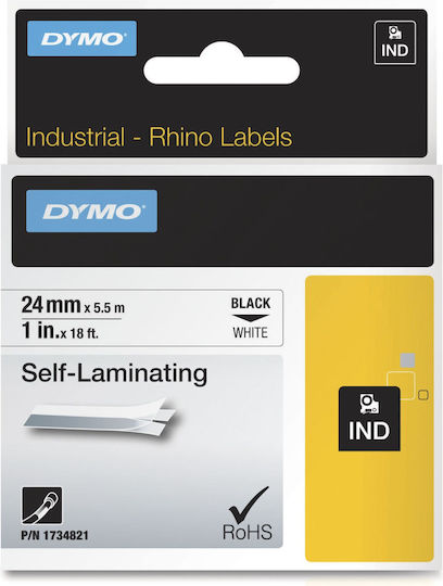 Dymo 1734821 Label Maker Tape 5.5m x 24mm in White Colour Compatible with Dymo Rhino/IND