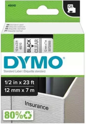 Dymo 45020 Etikettendrucker-Band in Weiß Farbe Kompatible Reihe mit Dymo D1