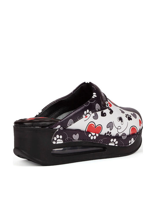 TerlikSabo Air Max Γυναικεία Δερμάτινα Ανατομικά Σαμπό Black Cat