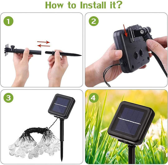 30 Lights LED 4.2m. Multicolor Solar in String 1pcs