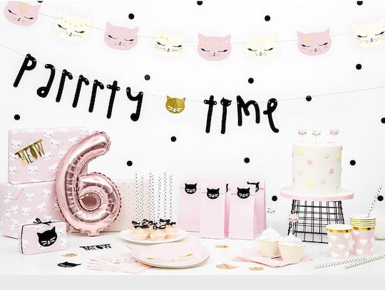PartyDeco Kitten Plate for Party 6pcs