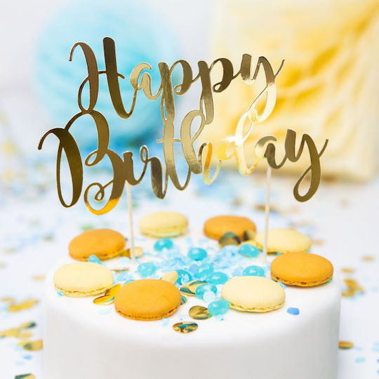PartyDeco Happy Birthday Διακοσμητικό για Τούρτα