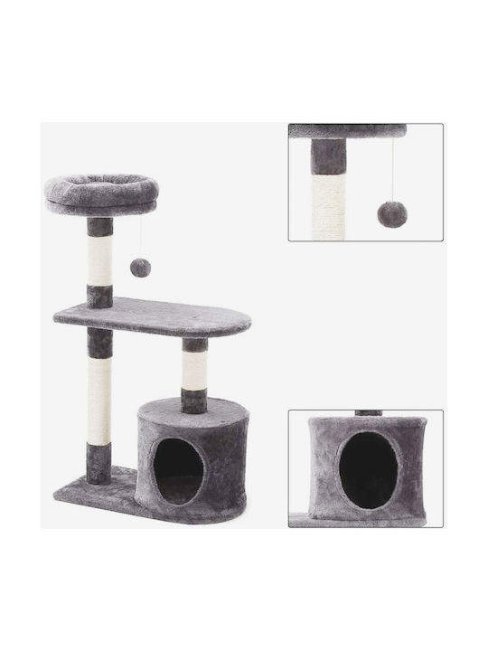 Scratching Post Cat Trees Gray 3 levels 30x50x90cm 3 Levels