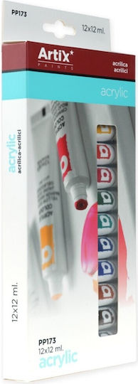 Madrid Papel Acrylic Watercolors Acrylic Paint Set in Multicolour color 12ml 12pcs