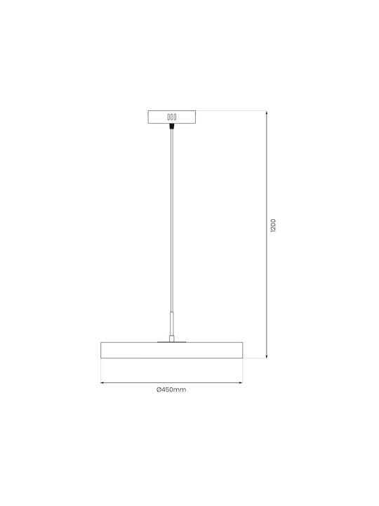 Eko Light Κρεμαστό Φωτιστικό Μαύρο LED 45x45εκ.