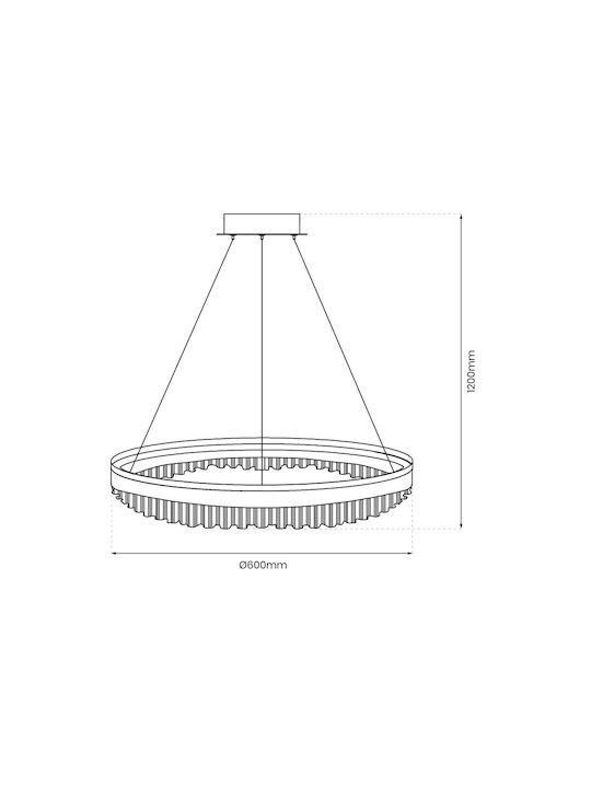 Eko Light Κρεμαστό Φωτιστικό Χρυσό LED 60x60εκ.