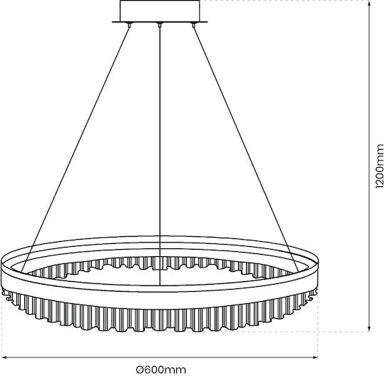 Eko Light Висящо Осветително Тяло Златист 60x60см.
