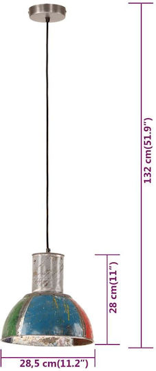 vidaXL Industrial Hängelampe Mehrfarbig mit Fassung E27 25x25cm.