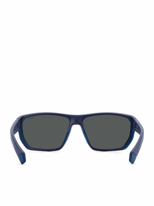 Polaroid Herren Sonnenbrille mit Blau Kunststoff Gestell und Blau Spiegel Linse pld7057/s FLL/5X