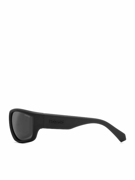 Polaroid Men's Sunglasses with Black Horn-Rimmed Frame and Grey Lens pld2166/s 003/M9