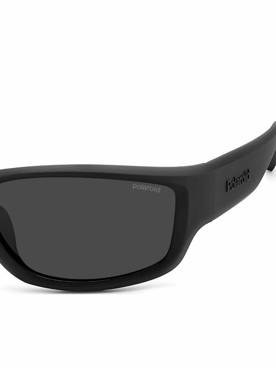 Polaroid Men's Sunglasses with Black Horn-Rimmed Frame and Grey Lens pld2166/s 003/M9