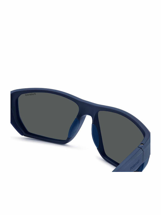 Polaroid Herren Sonnenbrille mit Blau Kunststoff Gestell und Blau Spiegel Linse pld7057/s FLL/5X