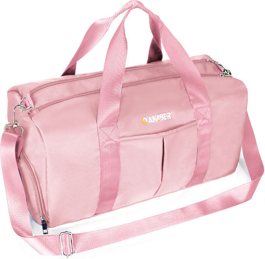 Amber Geantă de voiaj 30lt Roz Textil L49xW24xH25cm